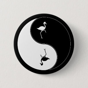 Yin Yang Flamingo Button