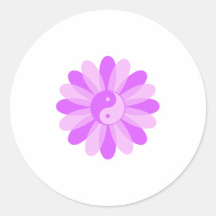 Yin Yang Floral Runder Aufkleber