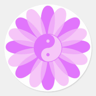 Yin Yang Floral Runder Aufkleber