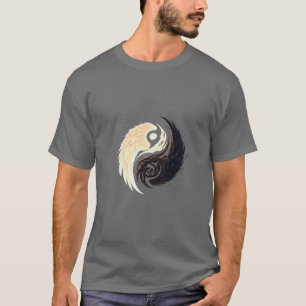 Yin-Yang-Flügel-Emblem-T-Shirt – Dunkle Fantasie T-Shirt
