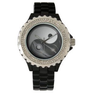 Yin Yang - flüssiges Schwarzes (kundengerecht) Armbanduhr