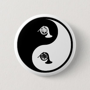 Yin Yang französisches Horn Button