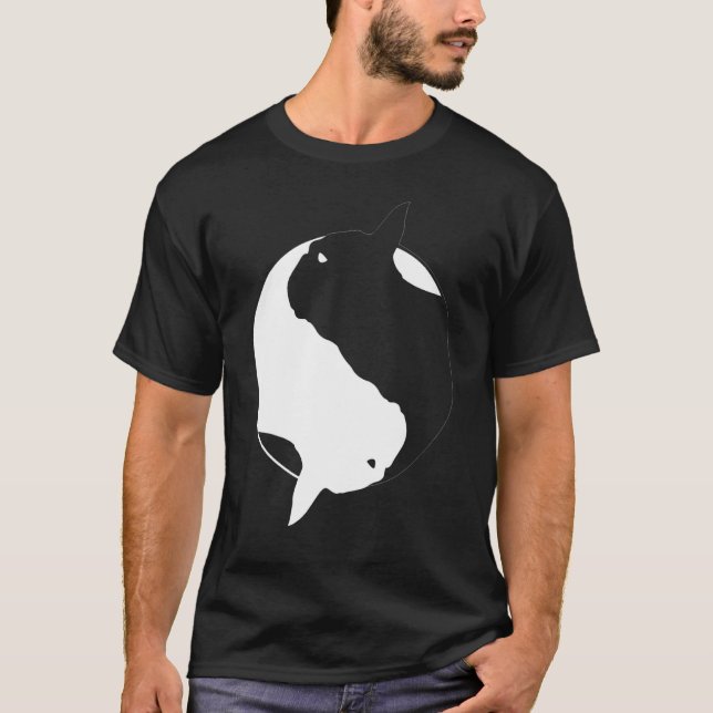 Yin Yang Frenchie French Bulldog Symbol Zen T-Shirt (Vorderseite)