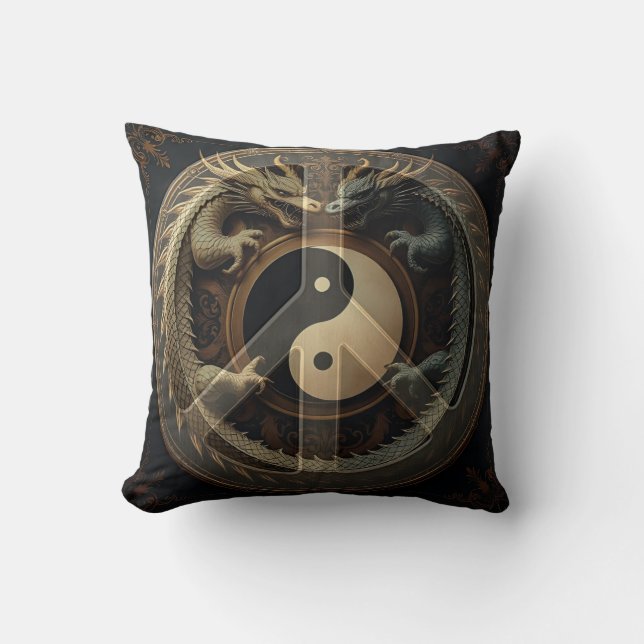 Yin Yang Friedenszeichen  Kissen (Vorderseite)