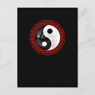 Yin Yang Friedlich Meditation Postkarte