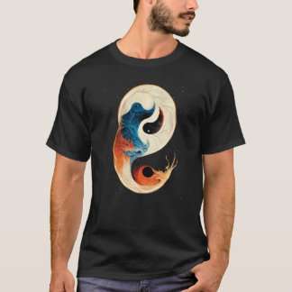 Yin Yang Geboren von Feuer- und Eisdrachen T-Shirt