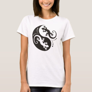 YIN & YANG Geckos schwarz + Ihre Idee T-Shirt