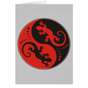 YIN & YANG Geckos schwarz rot + Ihre Hintergrundid