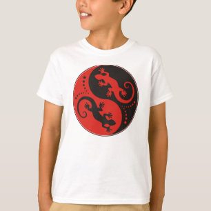 YIN & YANG Geckos schwarz rot + Ihre Idee T-Shirt