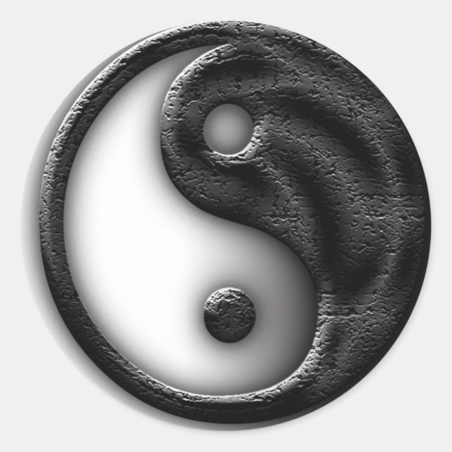 Yin Yang geknackt Runder Aufkleber (Vorderseite)