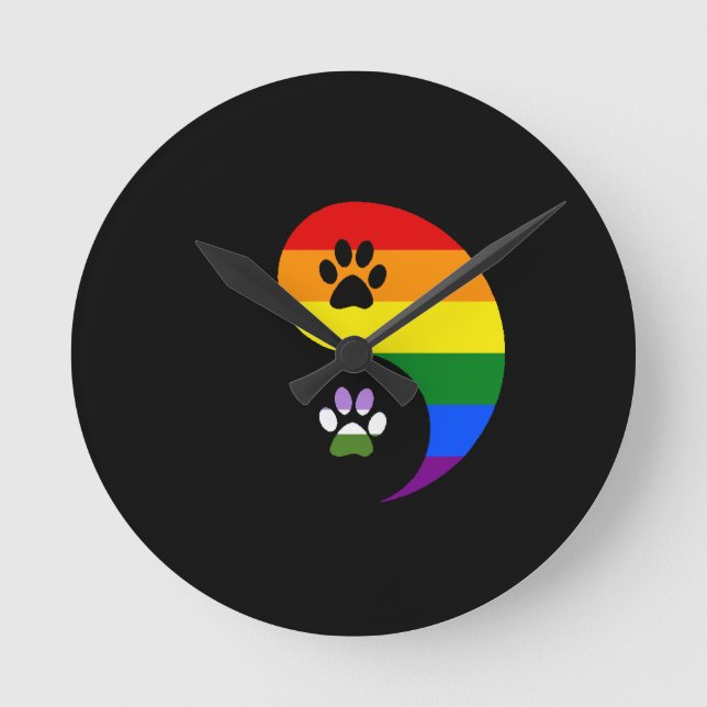 Yin Yang Genderqueer Wanduhr (Vorderseite)