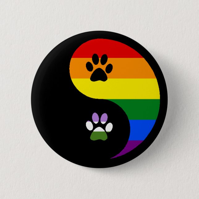Yin-Yang-Geschlechterkönigin Button (Vorderseite)