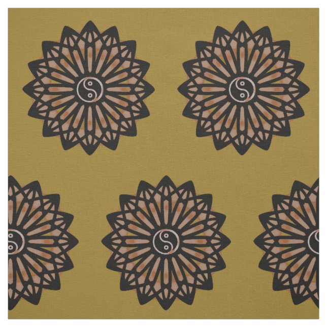 Yin Yang Gewebe - Kaffee Brown Stoff (Muster)
