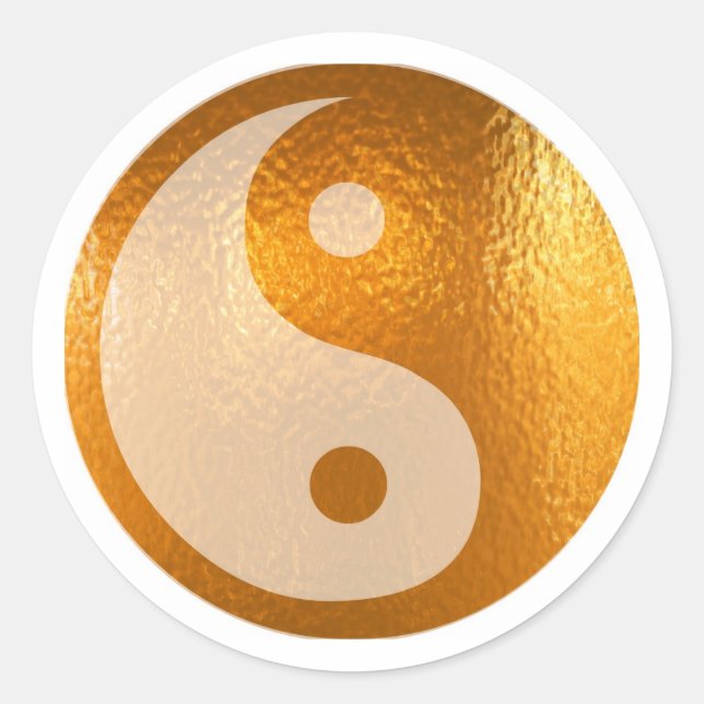 YIN YANG GOLD RUNDER AUFKLEBER (Vorderseite)