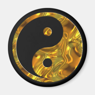 Yin & Yang GOLD   schwarz Magnet
