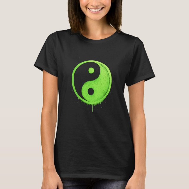 Yin Yang Graffiti Symbol Artwork T-Shirt (Vorderseite)