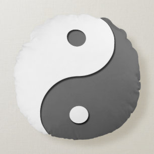 Yin Yang - Grau 1 Rundes Kissen