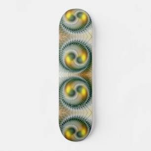 Yin Yang Green Yellow Abstract Colorful Fractal Sk Skateboard