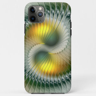 Yin Yang Green Yellow Abstraktes farbiges Fraktal Case-Mate iPhone Hülle