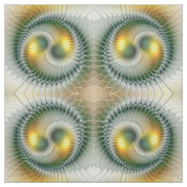 Yin Yang Green Yellow Abstraktes farbiges Fraktal Stoff