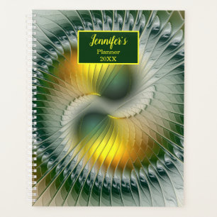 Yin Yang Green Yellow Abstraktes Fraktal Name Planer