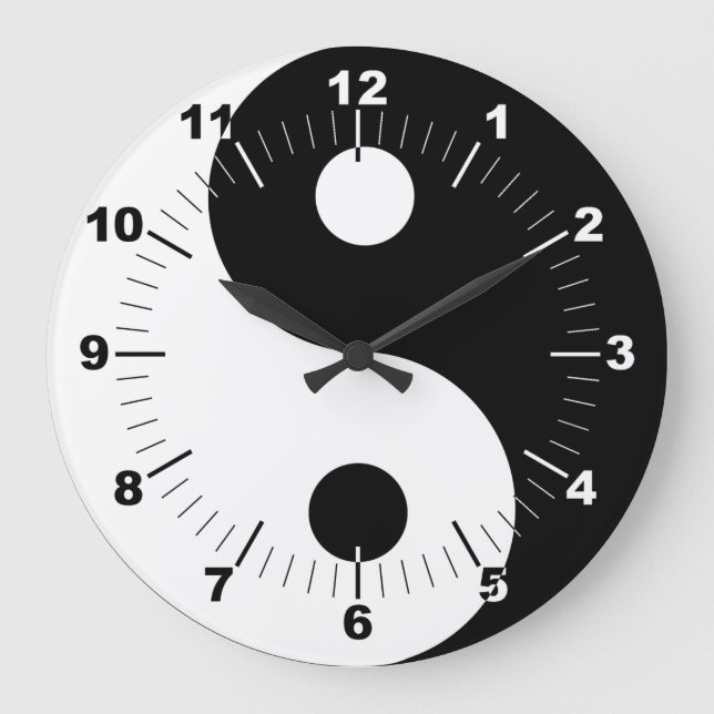 Yin Yang Große Wanduhr (Vorderseite)