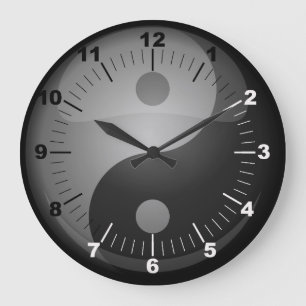 Yin Yang Große Wanduhr