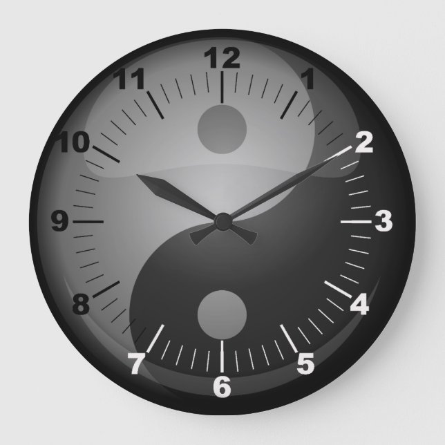 Yin Yang Große Wanduhr (Vorderseite)