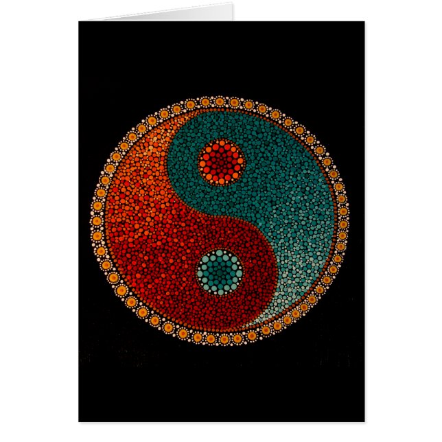 Yin Yang handgemalte Mandala (Vorne)