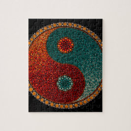 Yin Yang handgemalte Mandala Puzzle