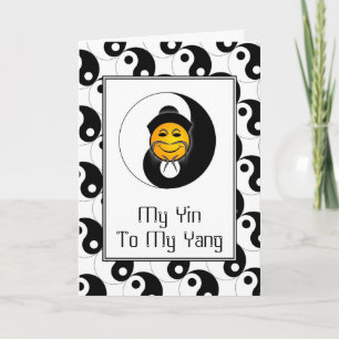 Yin Yang Happy Face Card Grußkarte Karte
