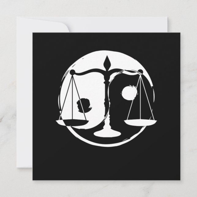 Yin Yang Harmony Lawyer Libra Zodiac Sign Zen Gesc Einladung (Vorderseite)