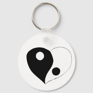 Yin Yang Heart (B/W) Schlüsselanhänger