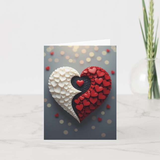 Yin-Yang Heart Liebe Romantic Card Dankeskarte (Vorderseite)