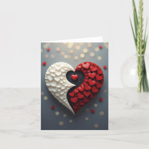 Yin-Yang Heart Liebe Romantic Card Dankeskarte