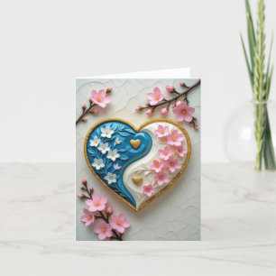 Yin-Yang Heart Liebe Romantic Card Dankeskarte