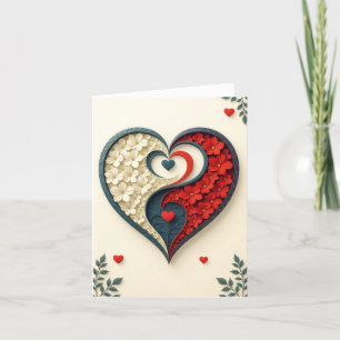 Yin-Yang Heart Liebe Romantic Card Dankeskarte