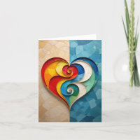 Yin-Yang Heart Liebe Romantic Card