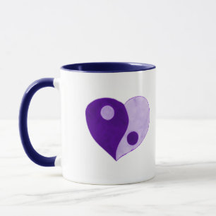 Yin Yang Heart (Lila/Lilac) Tasse