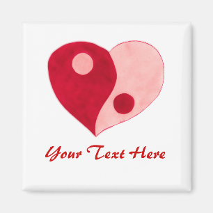 Yin Yang Heart (Rot/Rosa) Magnet