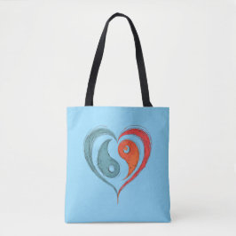 Yin Yang Heart Tote Bag - Personalisiert