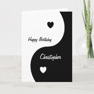 Yin Yang Hearts Birthday Karte