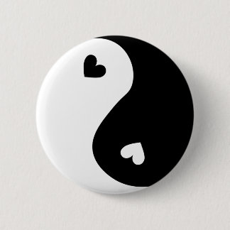 Yin Yang Hearts Design Button