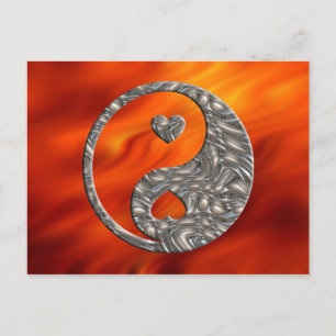 Yin & Yang / Hearts SILVER Postkarte