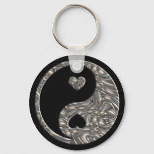 Yin & Yang / Hearts SILVER Schlüsselanhänger