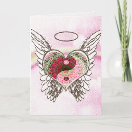 Yin Yang Herz-Engel Wings Aquarell Karte