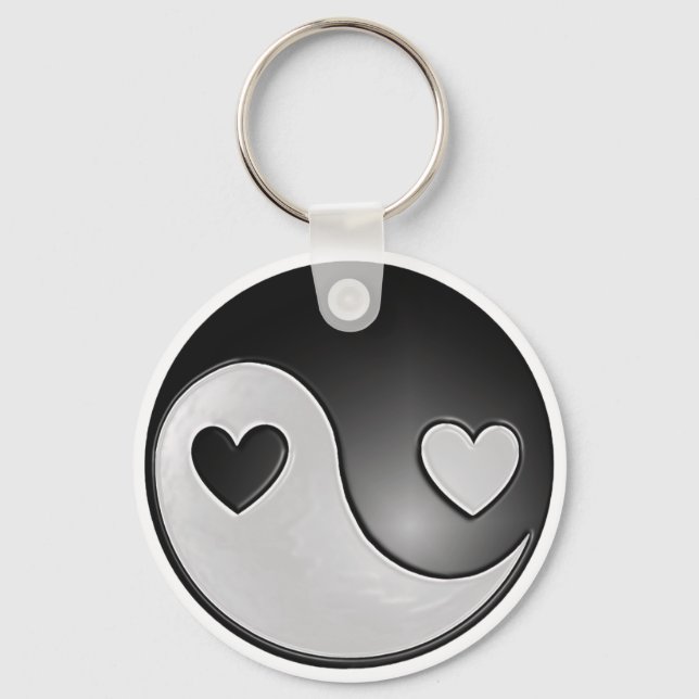 Yin Yang Herz Schlüsselanhänger (Vorderseite)