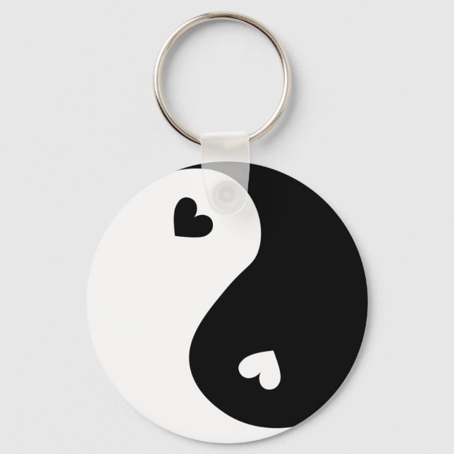 Yin-Yang-Herzdesign Schlüsselanhänger (Vorderseite)