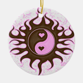 Yin Yang Herzen Keramikornament