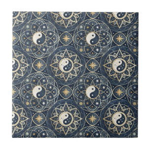 Yin Yang Himmels-Harmonie-Mandala-Designmuster Fliese